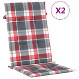 Vidaxl garden chair cushions 2 pcs 120x50x3 cm fabric diamond pattern red