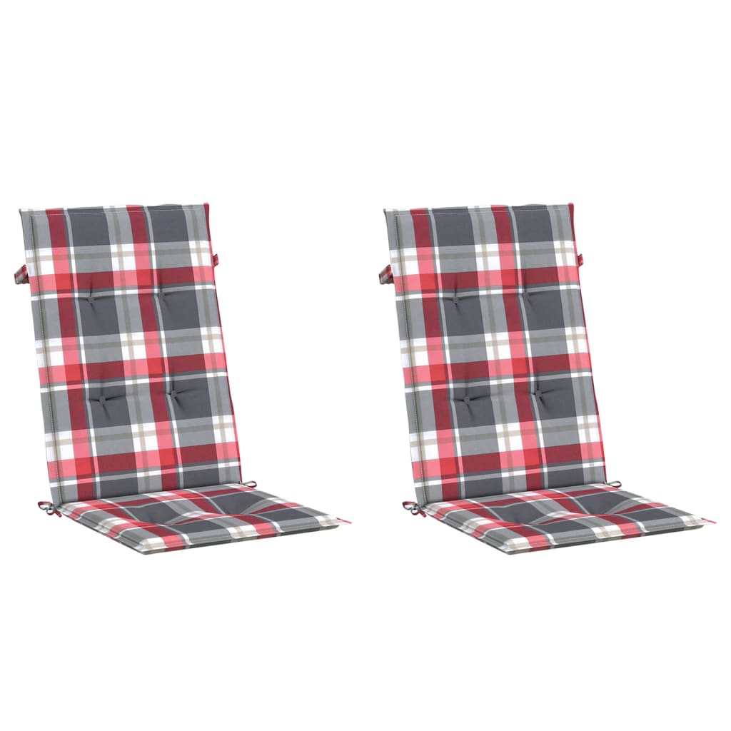 Vidaxl garden chair cushions 2 pcs 120x50x3 cm fabric diamond pattern red