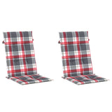 Vidaxl garden chair cushions 2 pcs 120x50x3 cm fabric diamond pattern red