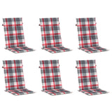 Cojines de silla de jardín de Vidaxl 6 PCS 120x50x3 CM Tabet Diamond Patrón rojo