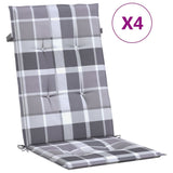Cuscini da sedia da giardino Vidaxl 4 pezzi 120x50x3 cm Modello diamantato in tessuto grigio