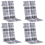 Cuscini da sedia da giardino Vidaxl 4 pezzi 120x50x3 cm Modello diamantato in tessuto grigio