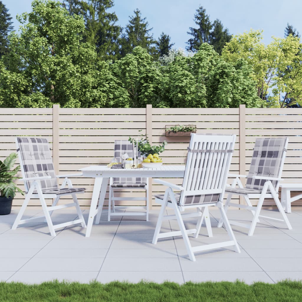 Cuscini da sedia da giardino Vidaxl 4 pezzi 120x50x3 cm Modello diamantato in tessuto grigio