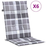 VidaXL Garden chair cushions 6 pcs 120x50x3 cm Fabric diamond pattern gray