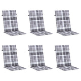 VidaXL Garden chair cushions 6 pcs 120x50x3 cm Fabric diamond pattern gray
