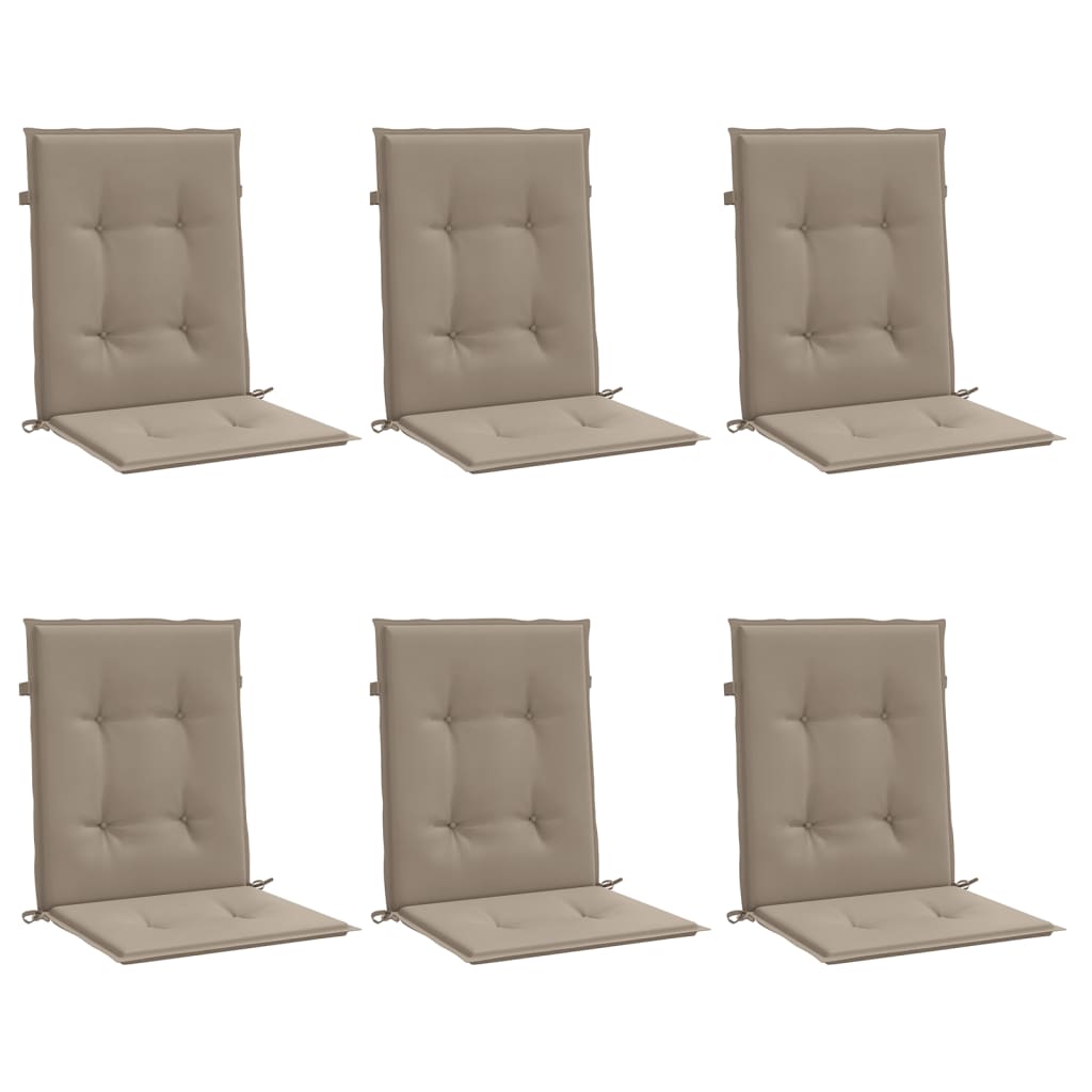 Vidaxl Garden Stol Puder 6 PCS 100x50x3 cm Oxford Fabric Taupe