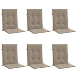 Vidaxl Garden Stol Puder 6 PCS 100x50x3 cm Oxford Fabric Taupe