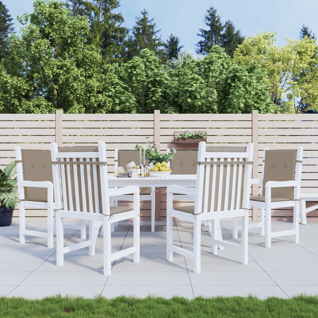 Vidaxl Garden Stol Puder 6 PCS 100x50x3 cm Oxford Fabric Taupe