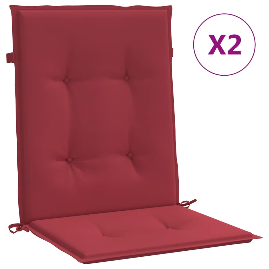 VidaXL Garden chair cushions 2 st 100x50x3 cm Oxford fabric wine red