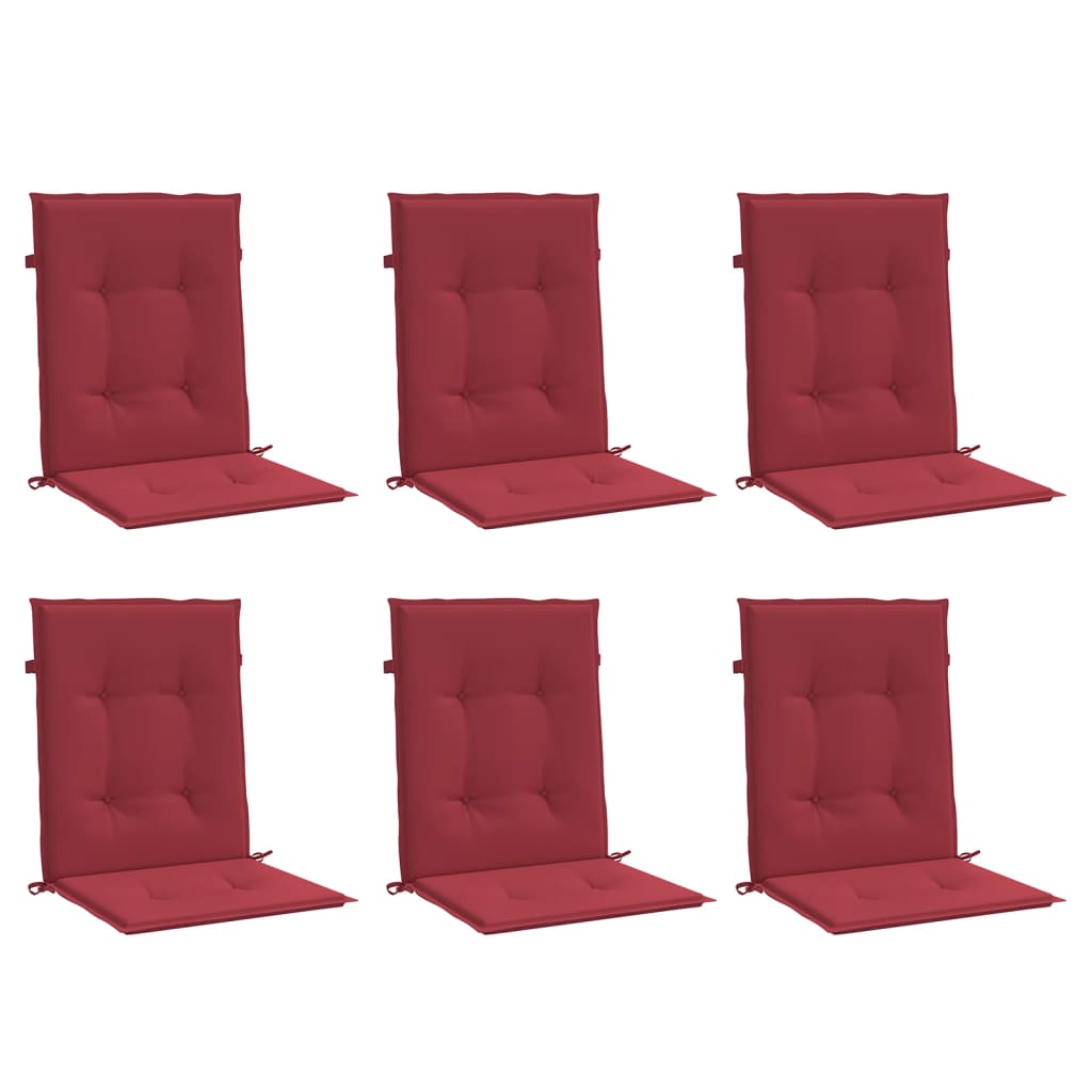 Vidaxl Garden chair cushions 6 pcs 100x50x3 cm Oxford fabric wine red