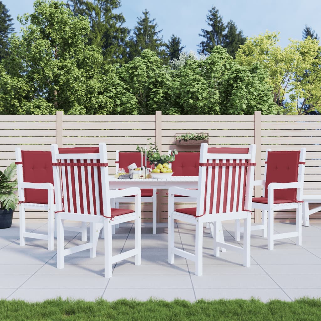 Vidaxl Garden chair cushions 6 pcs 100x50x3 cm Oxford fabric wine red