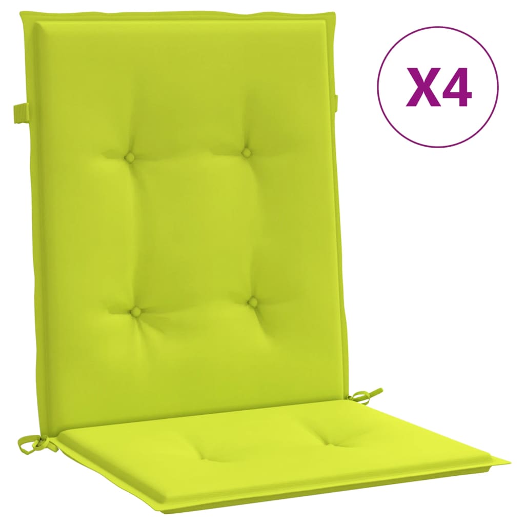 Vidaxl Garden Chair Cudions 4 st 100x50x3 cm oxford tyg klar grön