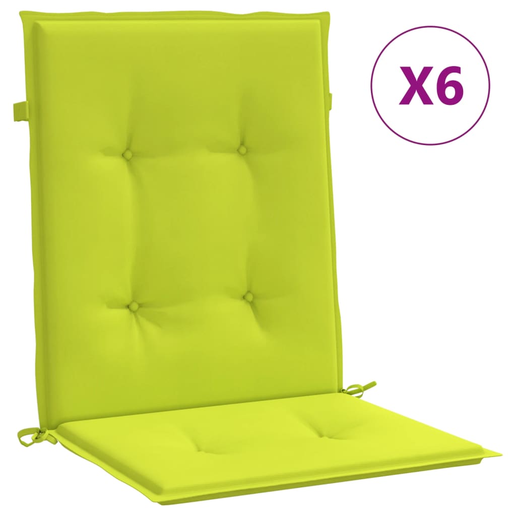 Vidaxl Garden Cushions 6 PCS 100x50x3 cm tessuto Oxford chiaro verde