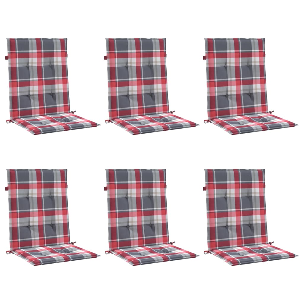 Vidaxl Gartenstuhlkissen 6 Stcs 100x50x3 cm Oxford Stoff Diamond Muster rot