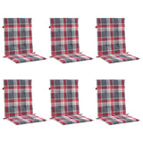 Vidaxl Gartenstuhlkissen 6 Stcs 100x50x3 cm Oxford Stoff Diamond Muster rot