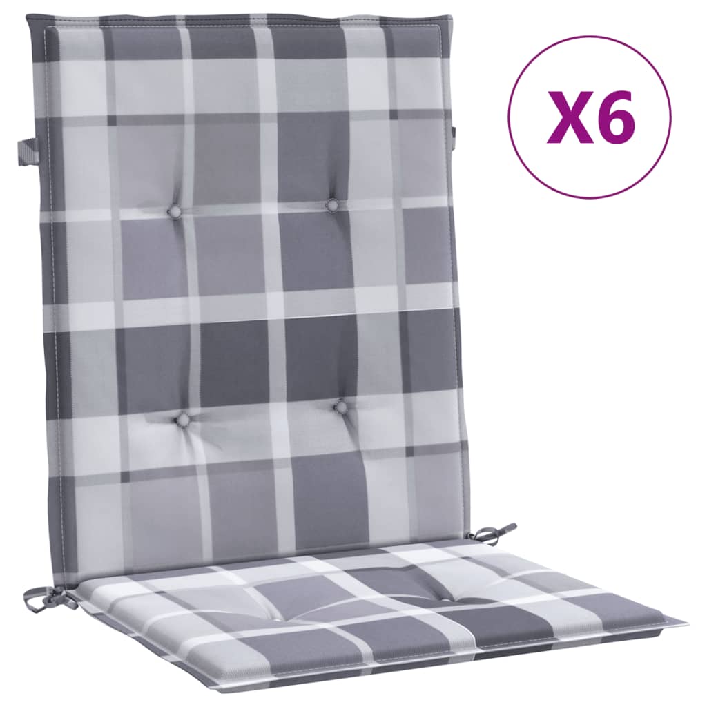 Vidaxl Garden Cushions 6 PCS 100x50x3 cm Tessuto in tessuto Oxford Modello grigio