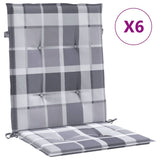 Vidaxl Garden Cushions 6 PCS 100x50x3 cm Tessuto in tessuto Oxford Modello grigio
