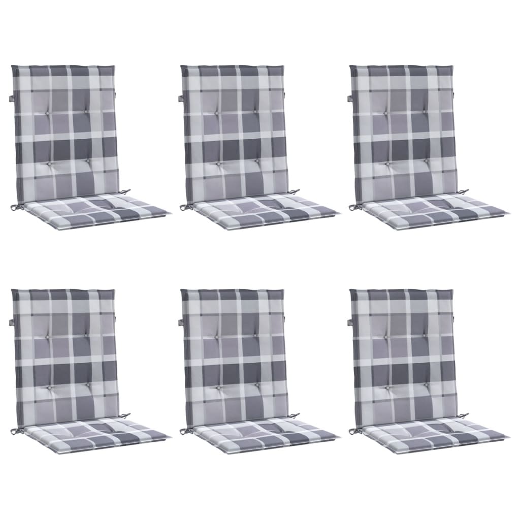 Vidaxl Garden Cushions 6 PCS 100x50x3 cm Tessuto in tessuto Oxford Modello grigio