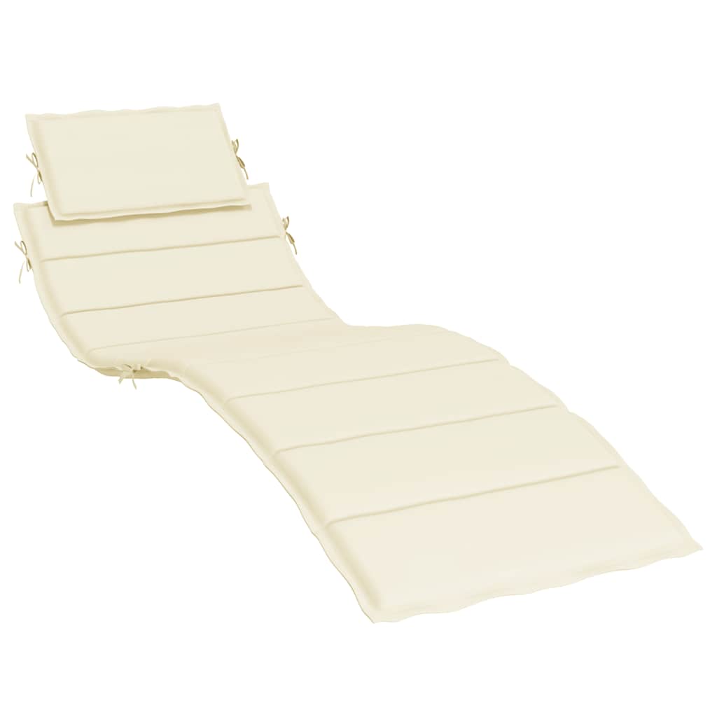 Vidaxl Lounger Cushion 186x58x4 cm Oxford Fabric Crème -farvet
