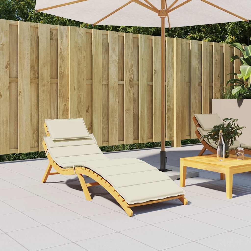 Vidaxl Lounger Cushion 186x58x4 cm Oxford Fabric Crème -farvet