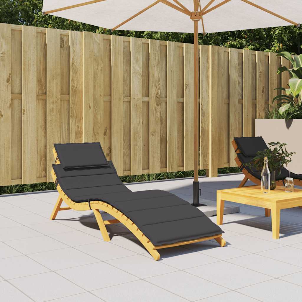 Vidaxl Lounger Cushion 186x58x4 cm Oxford stof sort