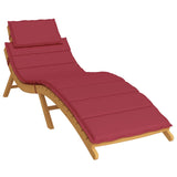 Vidaxl Lounger Cushion 186x58x4 cm Oxford Fabric Wine Red