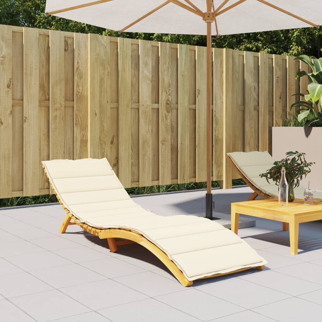 Vidaxl Lagger Cushion 200x60x3 cm Crema in tessuto Oxford -Collorato