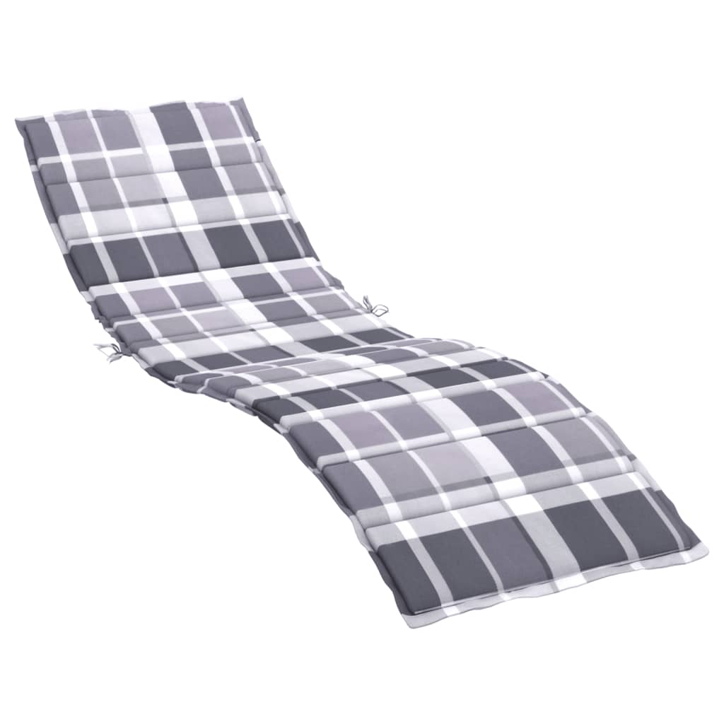 Vidaxl Lounger Cushion 200x70x3 cm Oxford tissu diamant motif gris