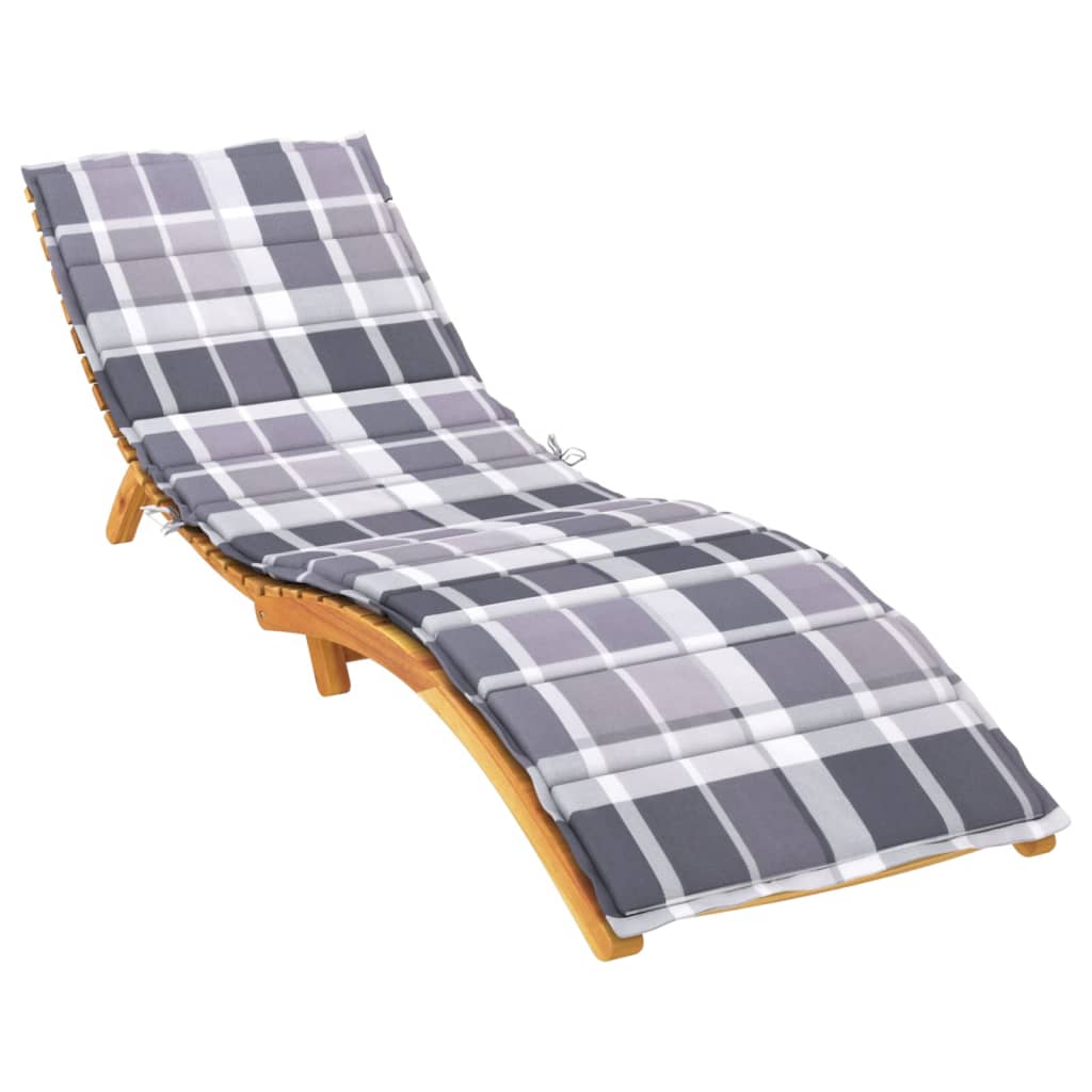 Vidaxl Lounger Cushion 200x70x3 cm Oxford tissu diamant motif gris