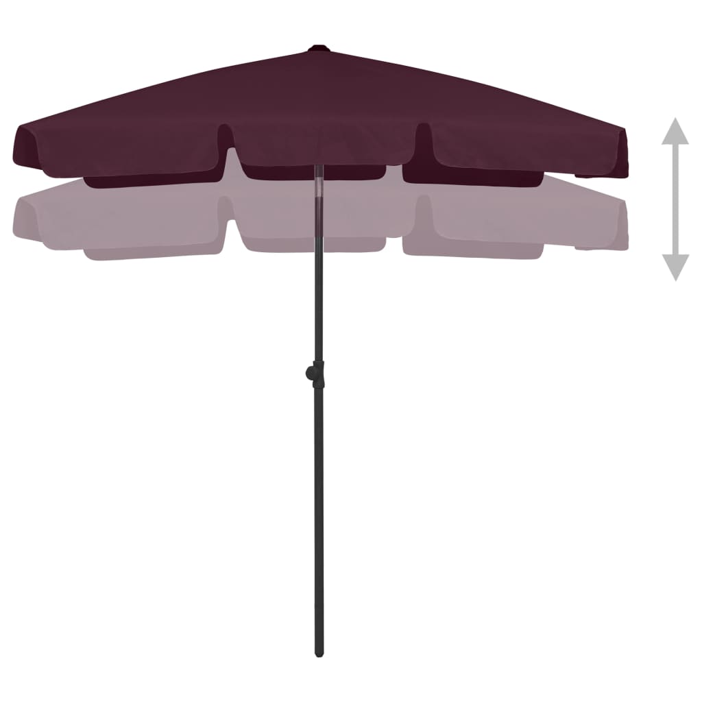 Vidaxl strandamparaolsol 180x120 cm Bordeaux rout