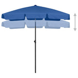 Vidaxl Strandparasol 180x120 cm azure modra