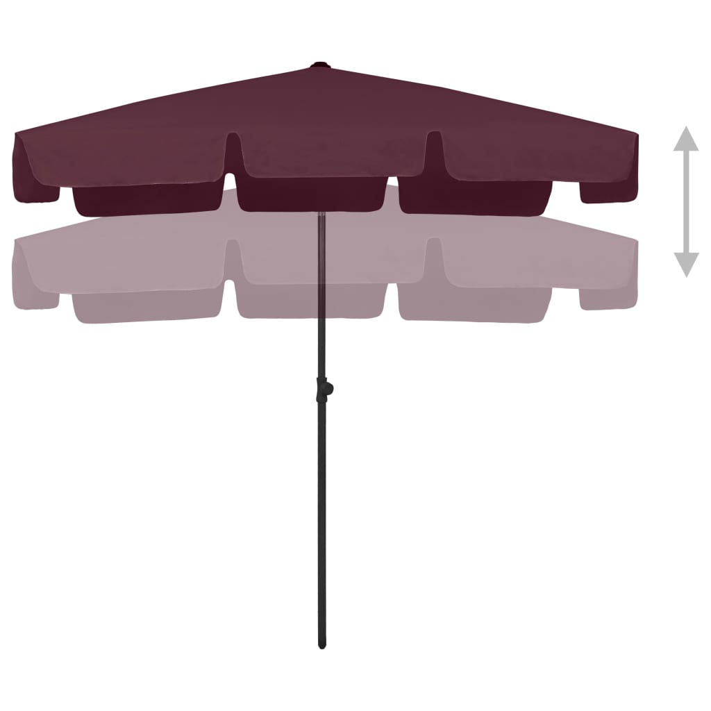 Vidaxl Strandparasol 200x125 cm Bordeaux Red