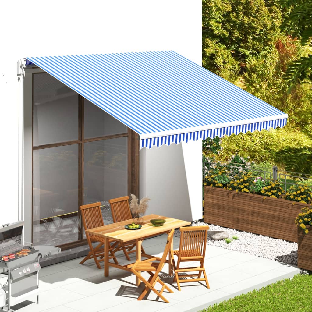 Vidaxl replacement cloth for Luifel 4x3.5 m blue and white
