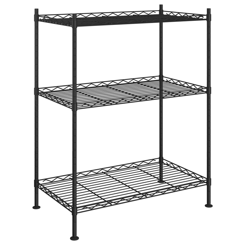 Vidaxl Storage Rack 3-lag 150 kg 60x35x76 cm sort
