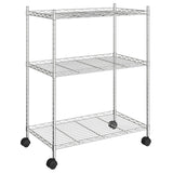 Stojak magazynowy vidaxl z kółkami 3-warstwowymi 150 kg 60x35x81 cm chromu