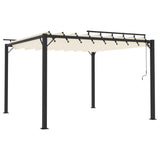 VidaXL Gazebo with louvered roof 3x3 m fabric and aluminum cream-colored