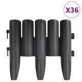 Vidaxl Gazon kanter 36 ST 10 M PP Anthracite -farvet