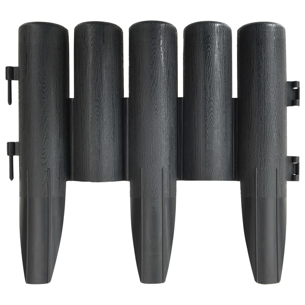 Vidaxl Gazon kanter 36 ST 10 M PP Anthracite -farvet