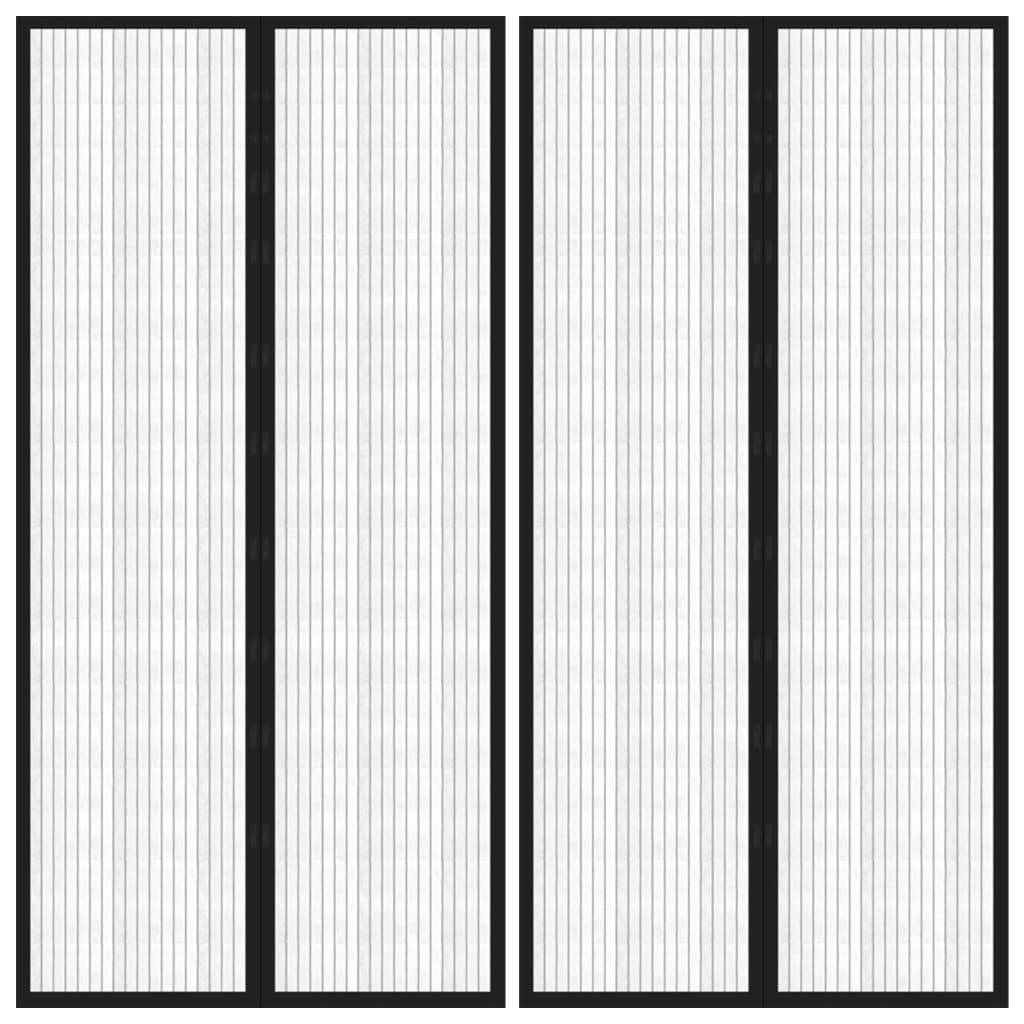 Vidaxl Owad Zasłony 2 szt. Magnetyczny 220x100 cm Czarny