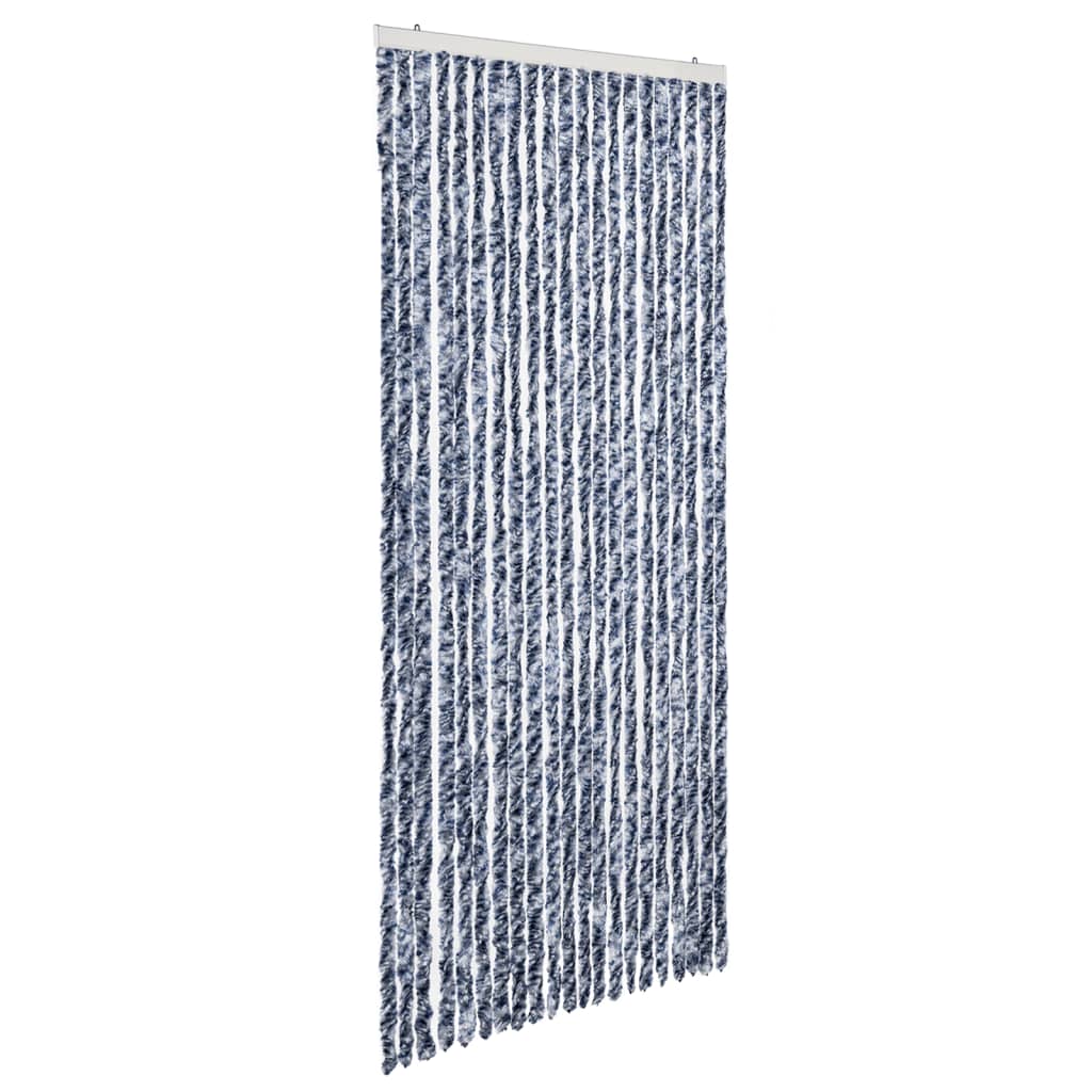 Vidaxl Fly Cundain 90x200 cm Chenille Blue and White