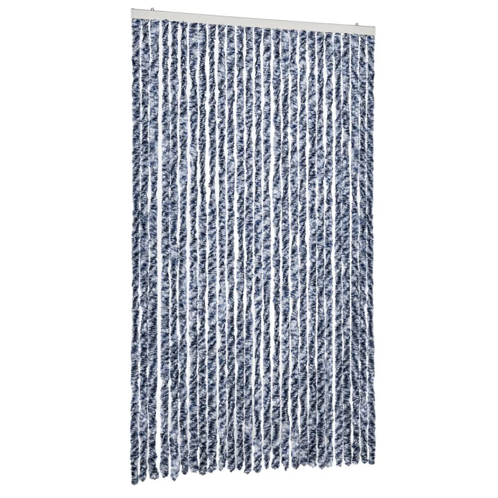 Vidaxl Fly curtain 118x220 cm Chenille blue and white