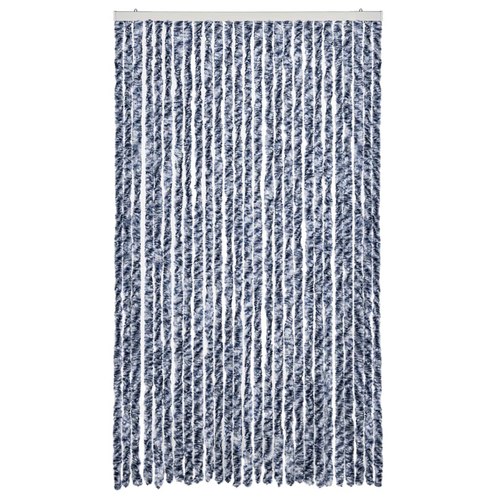 Vidaxl Fly curtain 118x220 cm Chenille blue and white