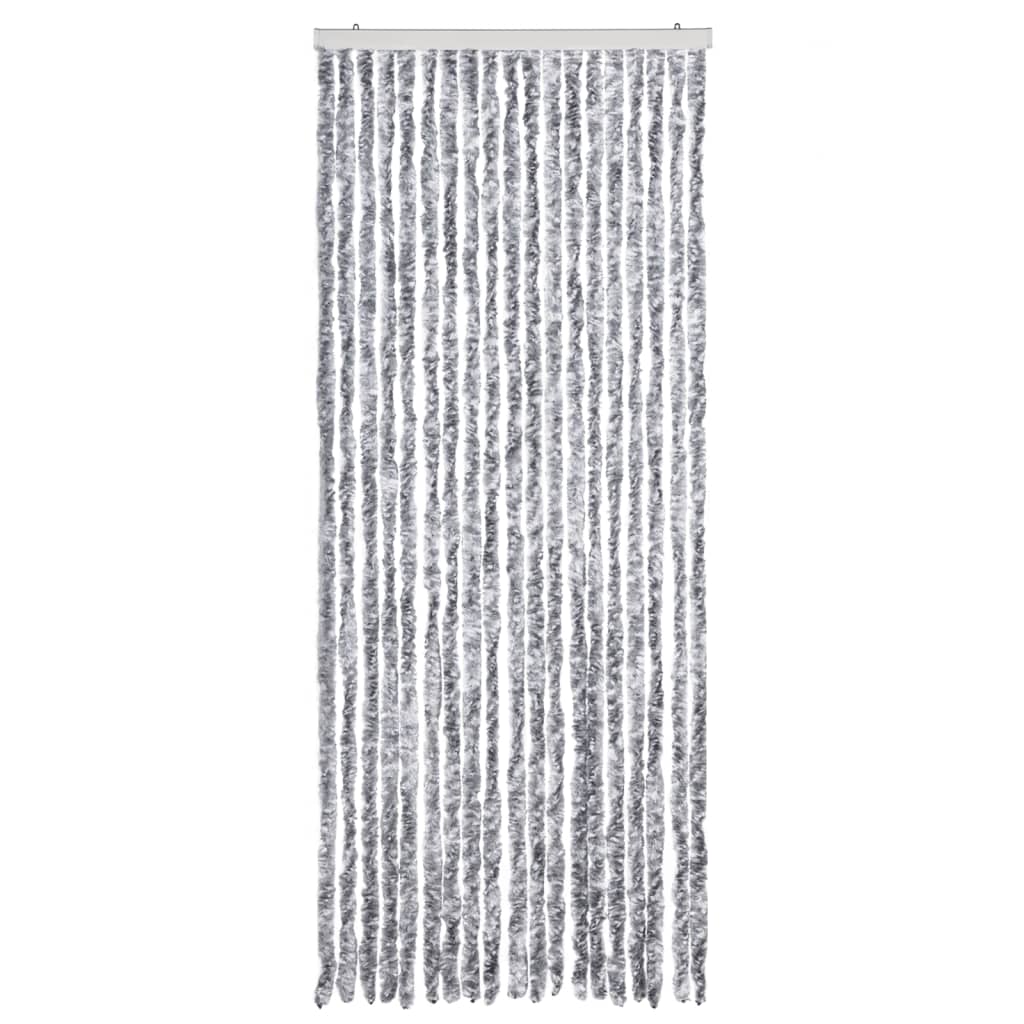Vidaxl Fly curtain 56x200 cm Chenille silver colored