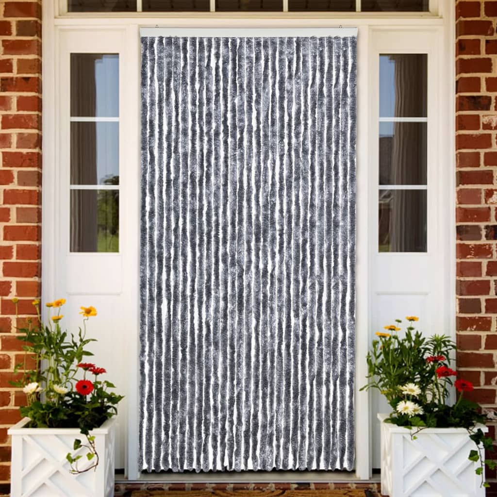 Vidaxl Fly curtain 118x220 cm Chenille silver colored