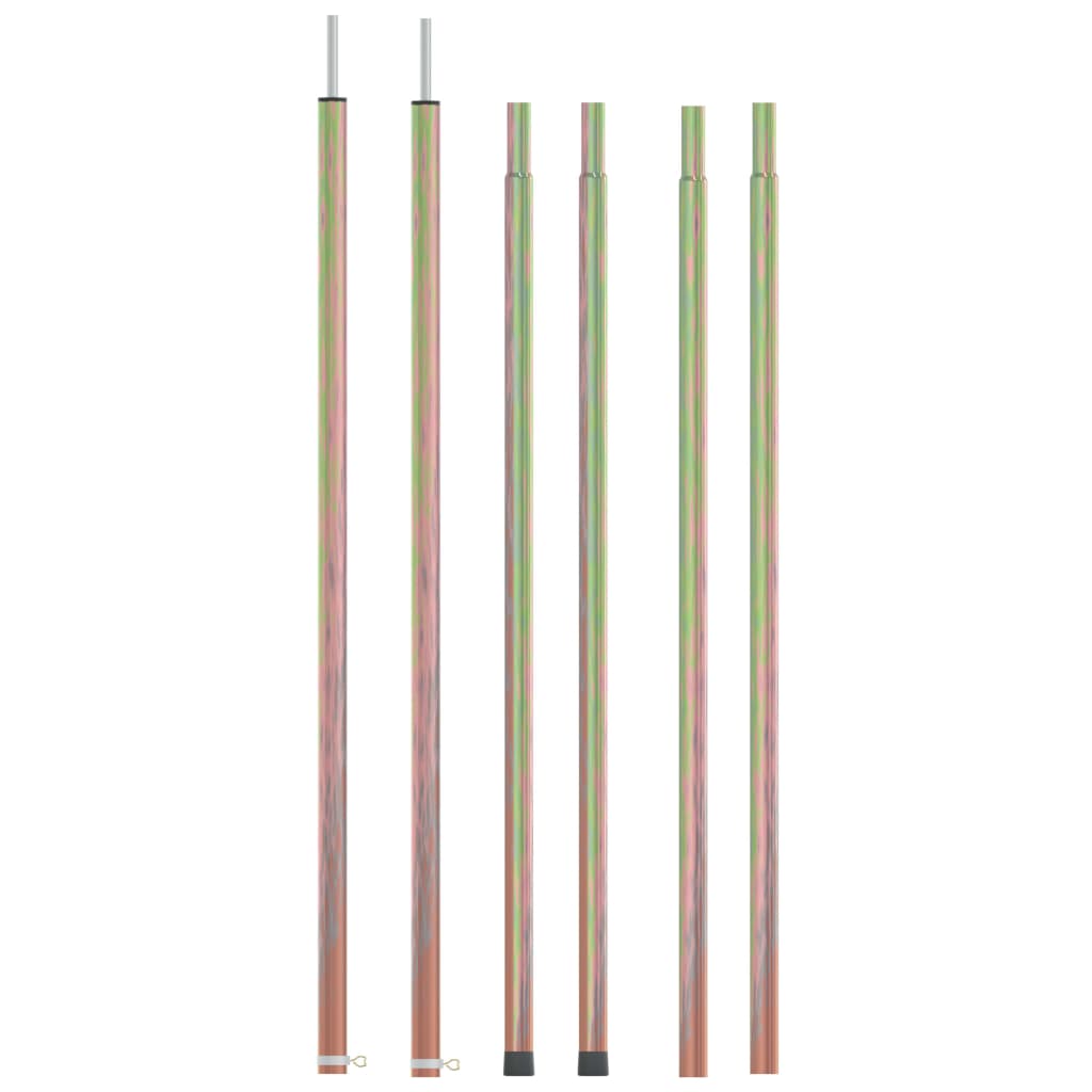 Postes de carpa Vidaxl 2 pc telescópico 170-255 cm de acero galvanizado