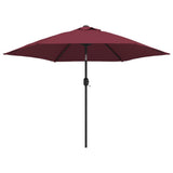 Vidaxl parasol s kovovým pólem 300 cm Bordeaux Red