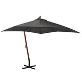 Vidaxl Cantilever Parasol with Pole 3x3 m Solid Pine Wood Anthracite