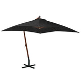 Vidaxl Parasol flottant avec pôle 3x3 m solide solide noir
