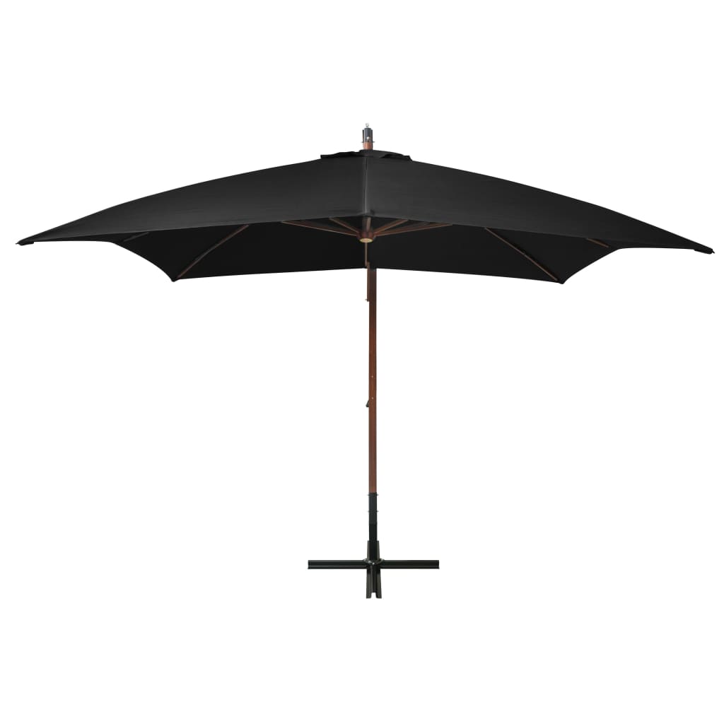 Vidaxl Parasol flottant avec pôle 3x3 m solide solide noir