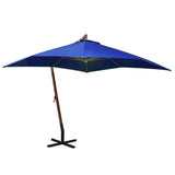 Vidaxl flytende parasol med stolpe 3x3 m solid furu -wood azureblå